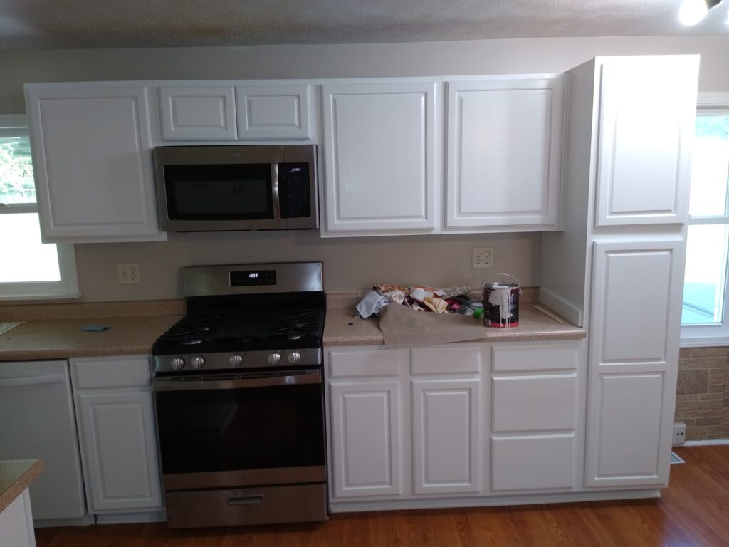 Kitchen painted white and look like brand new